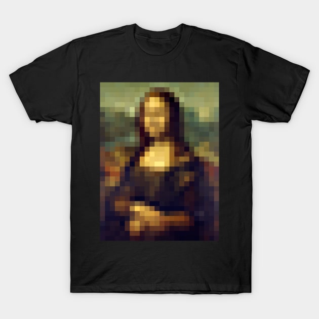 Mona Lisa Pixels T-Shirt by Eg0